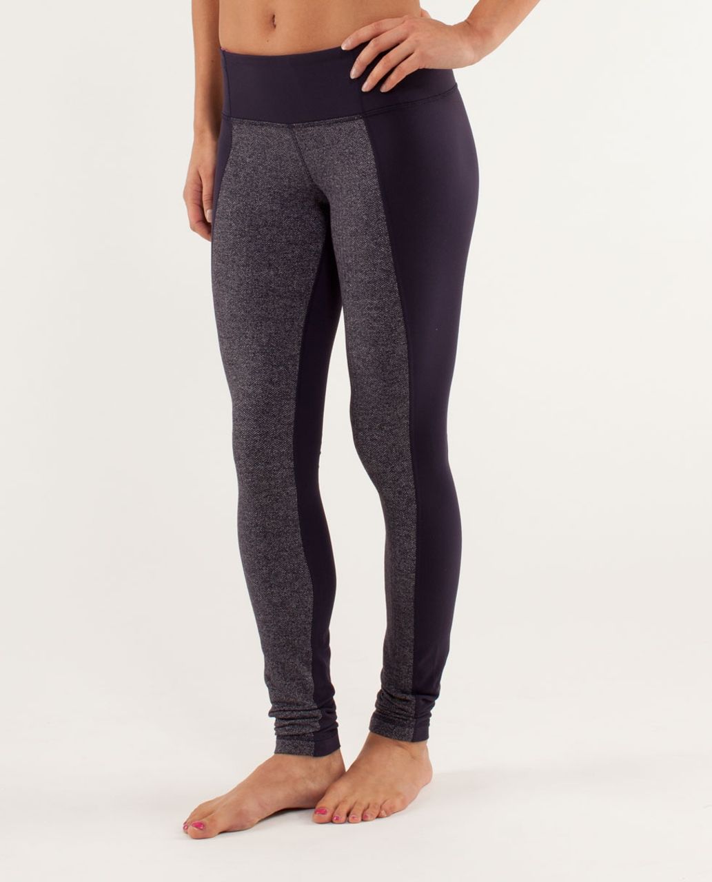 Lululemon Wunder Under Pant *Colour Blocked - Herringbone Black