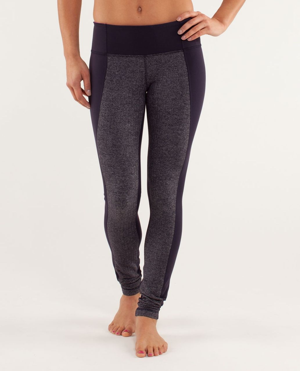 Lululemon Wunder Under Pant *Colour Blocked - Herringbone Black Swan / Wee Are From Space Love Red Coal / Slope Stripe Raspberry Glo L