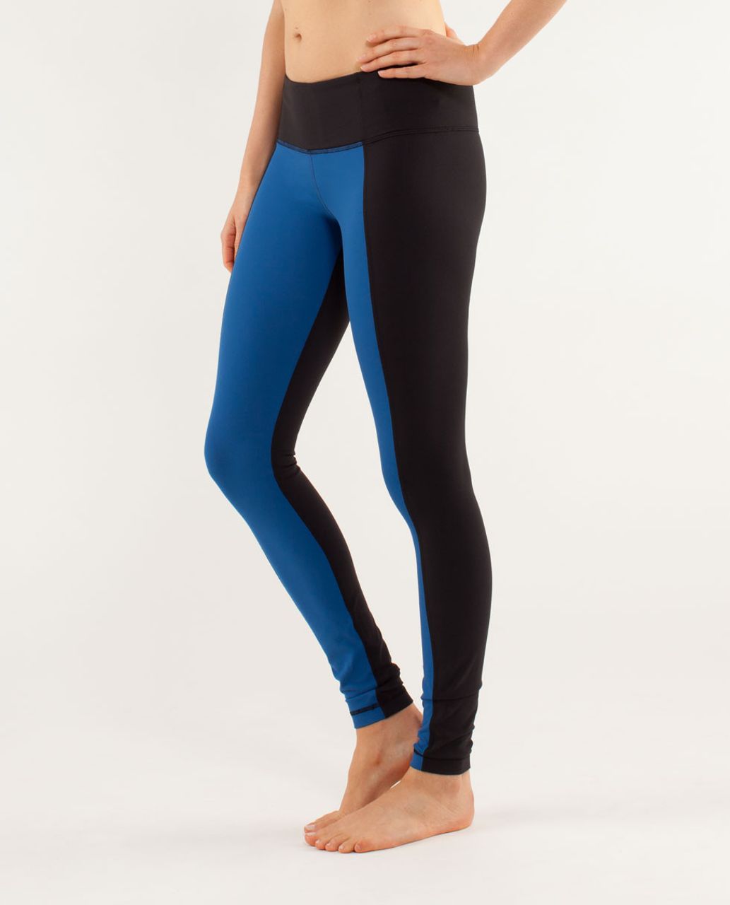 Lululemon Wunder Under Pant *Colour Blocked - Limitless Blue / Black / Wee  Are From Space Polar Cream Clarity Yellow - lulu fanatics