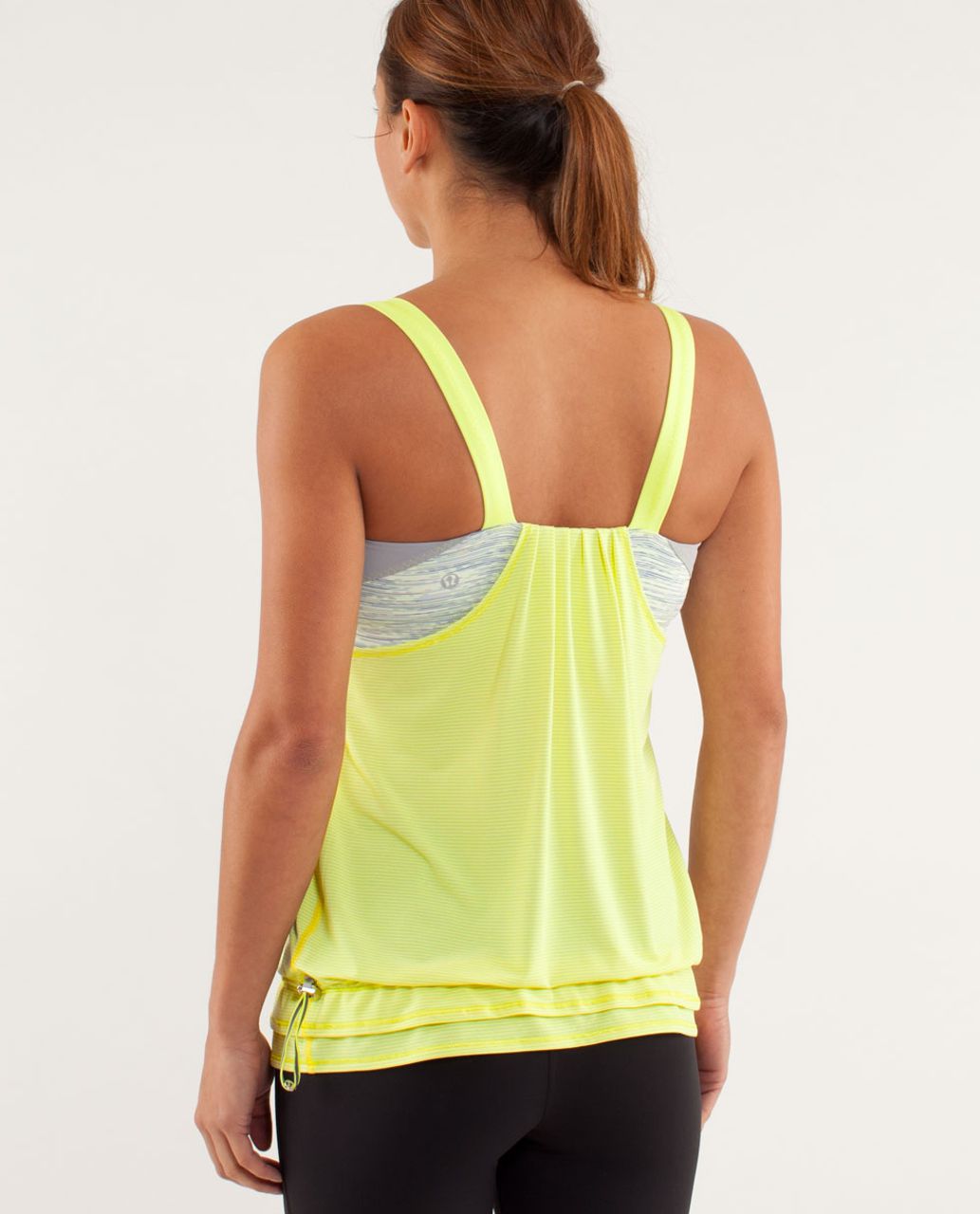 Lululemon Run:  Back On Track Tank - Clarity Yellow / Wee Are From Space Polar Cream Clarity Yellow / Silver Slate