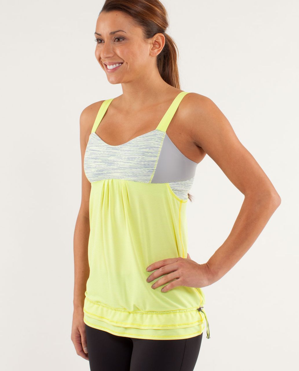 Lululemon Run:  Back On Track Tank - Clarity Yellow / Wee Are From Space Polar Cream Clarity Yellow / Silver Slate