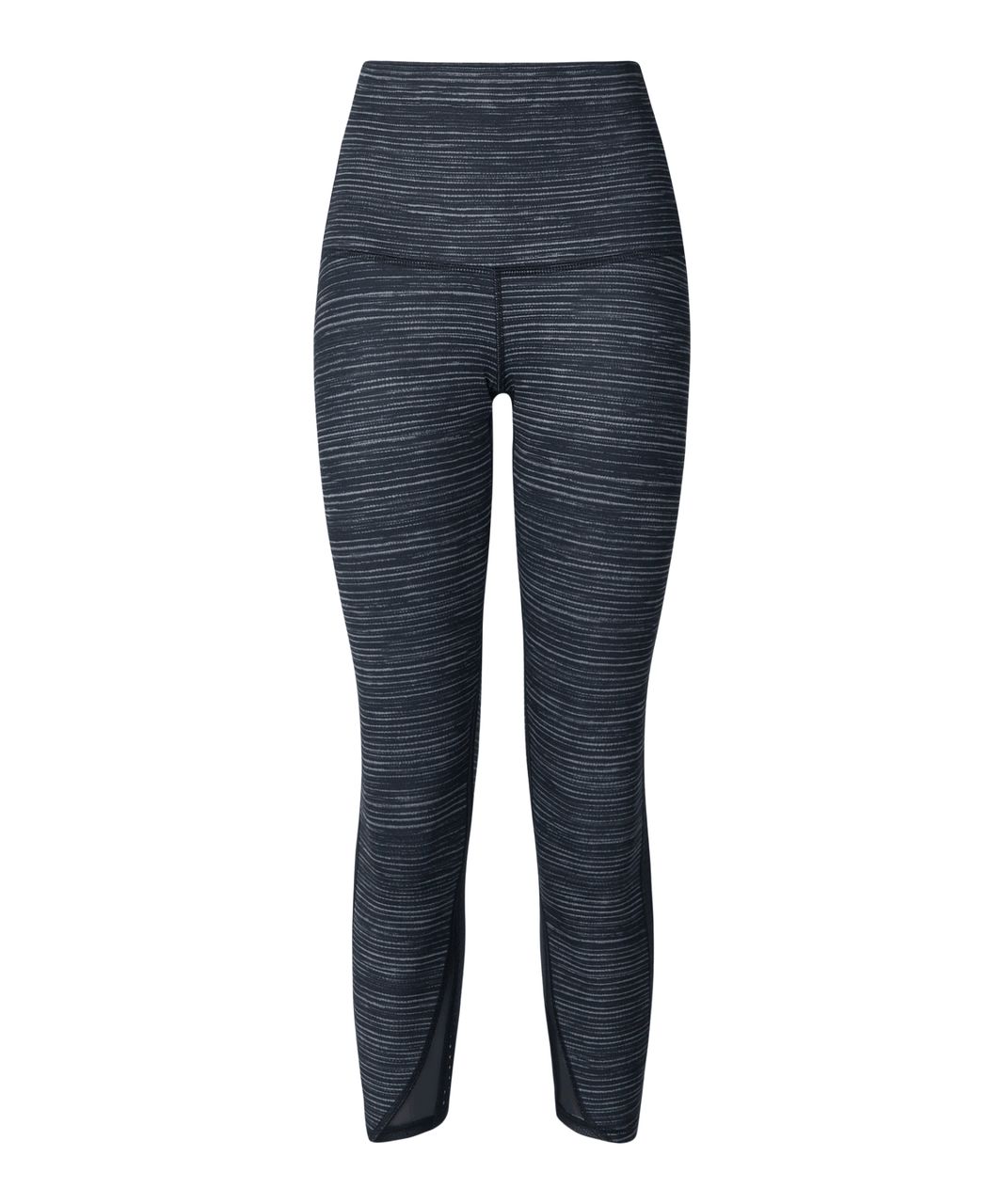 Lululemon Wunder Under Crop - Blurry Belle Battleship Black / Black