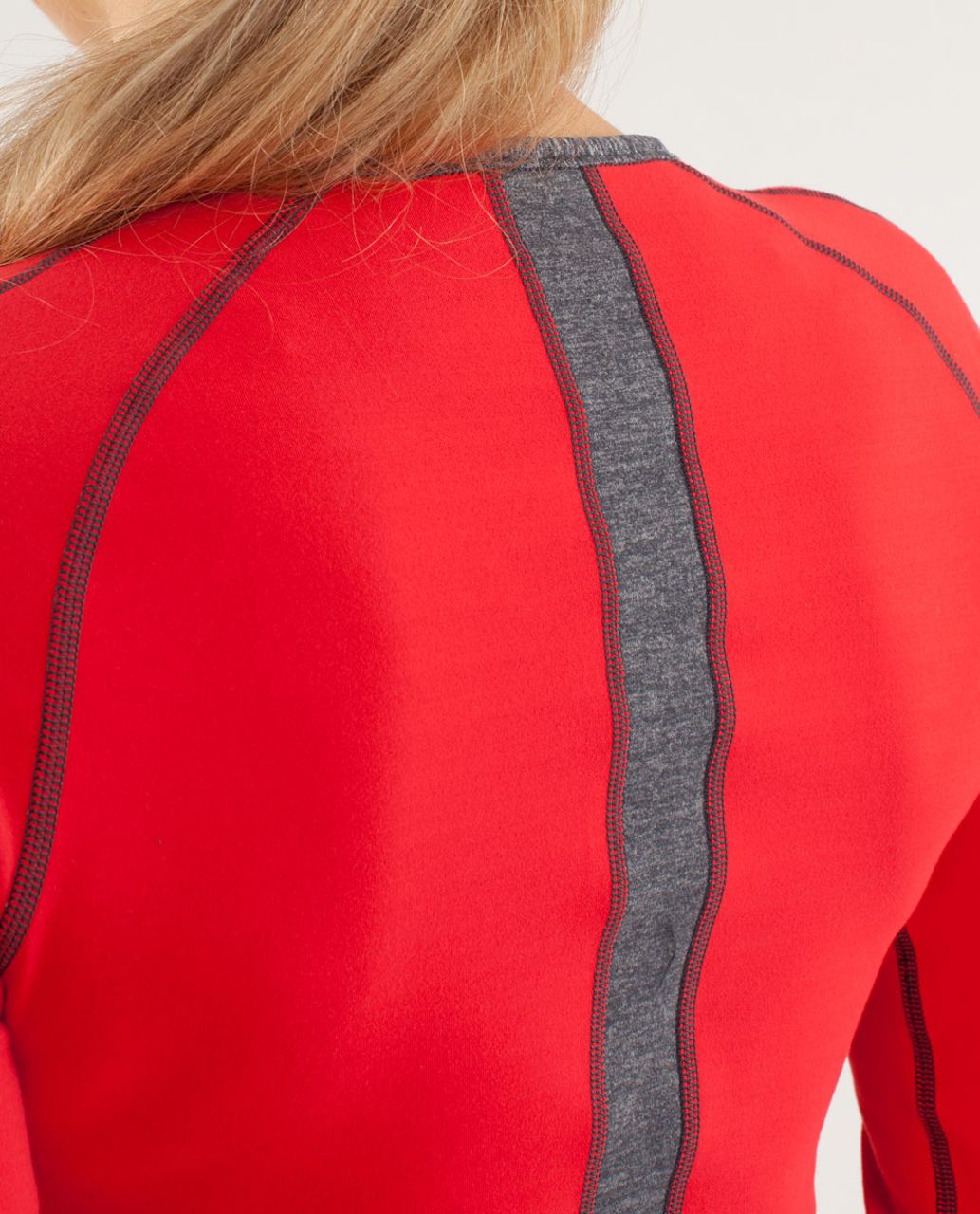 Lululemon Runder Under Long Sleeve - Love Red / Heathered Coal / Heathered Coal / Black