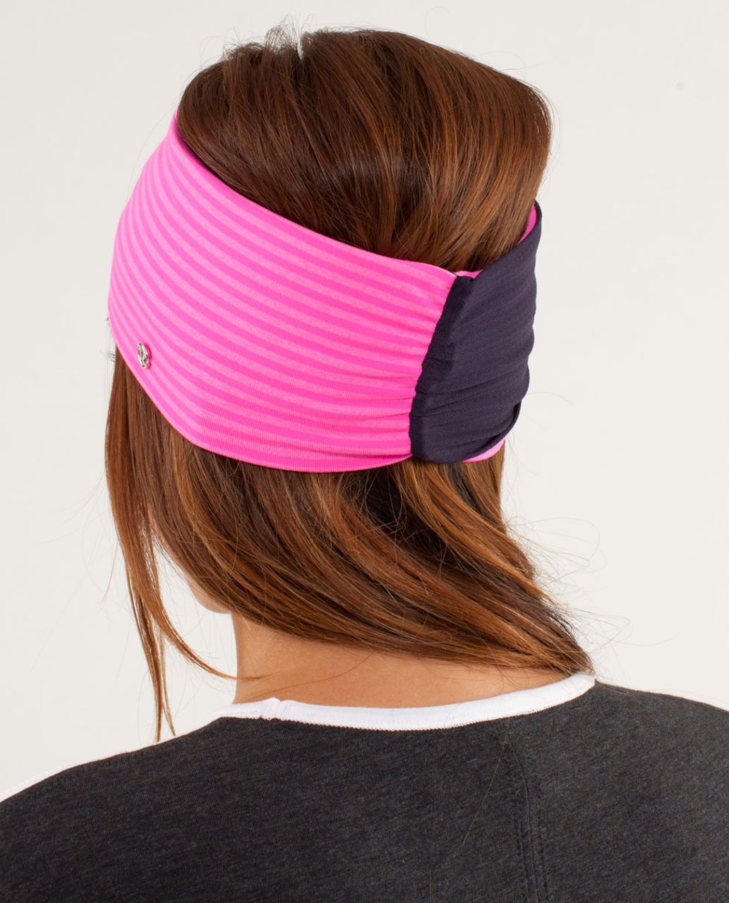 Lululemon Post Headstand Headhugger - Slope Stripe Raspberry Glo Light Heathered Raspberry Glo Light / Black Swan