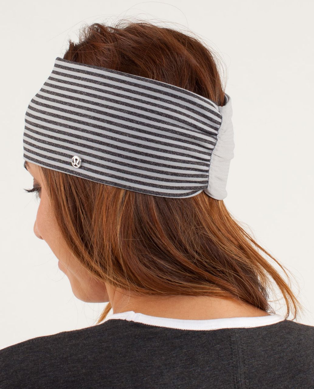 Lululemon Post Headstand Headhugger - Slope Stripe Silver Slate Heathered Black / Black / Silver Slate