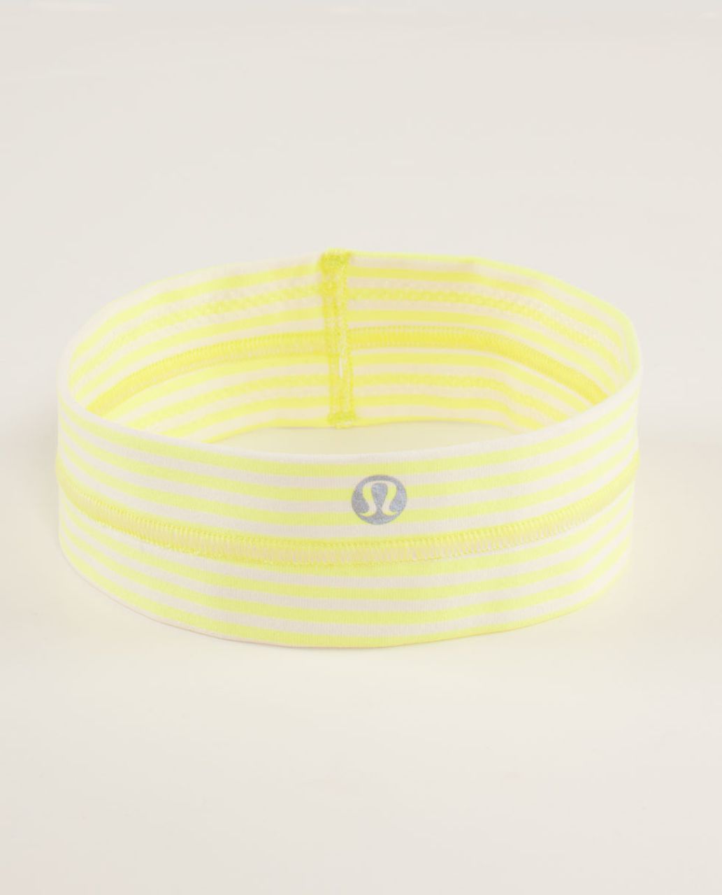 Lululemon Fly Away Tamer Headband - Slope Stripe Polar Cream Clarity Yellow