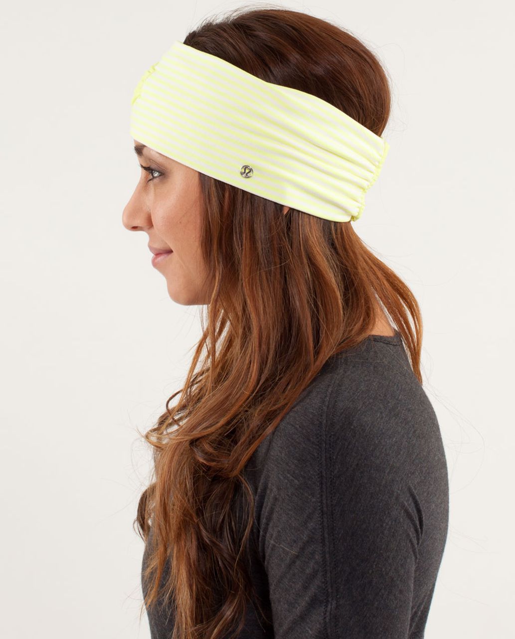 Lululemon Post Headstand Headhugger - Slope Stripe Clarity Yellow / Clarity Yellow