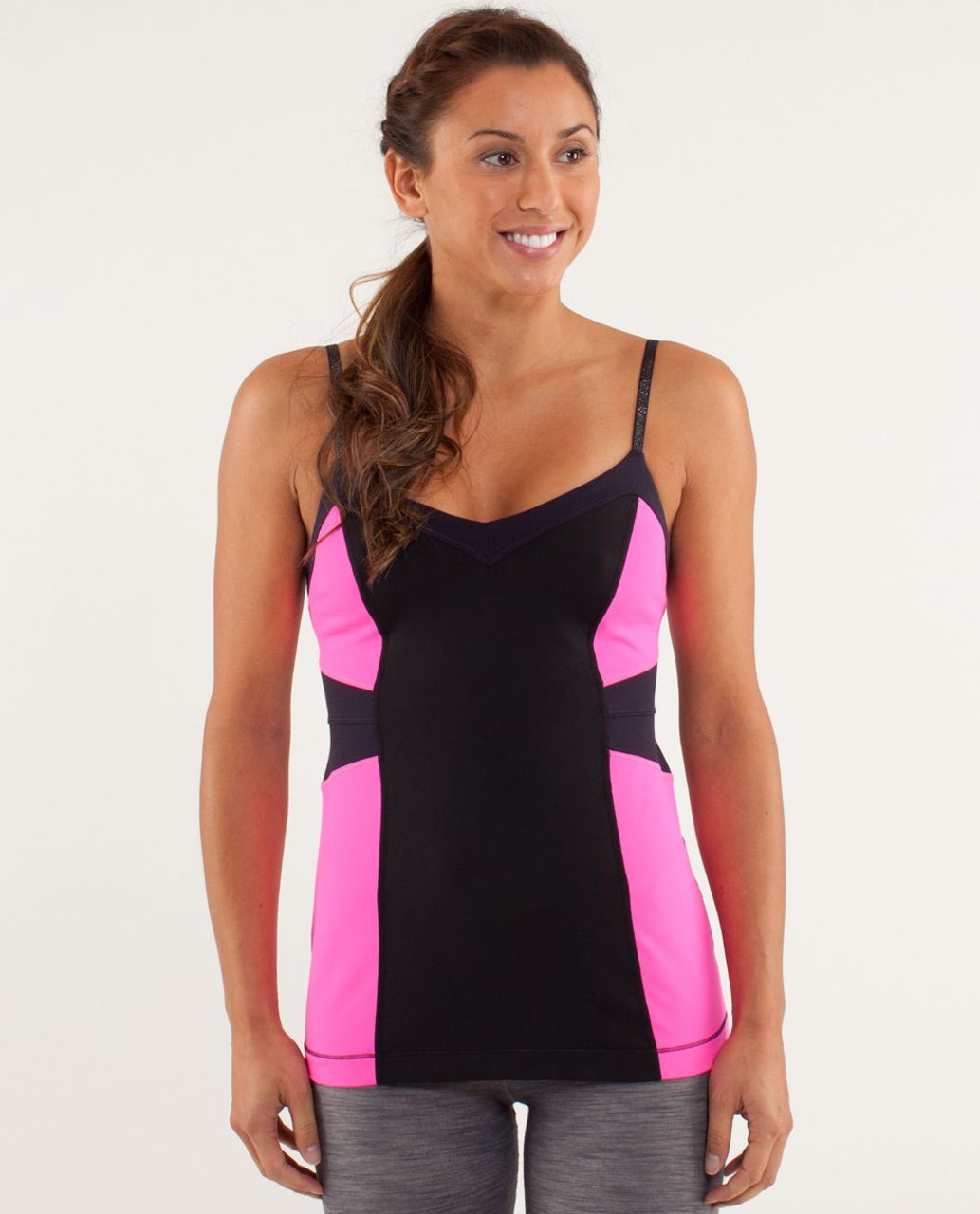 Lululemon Elongate Tank - Black / Raspberry Glo Light / Black Swan