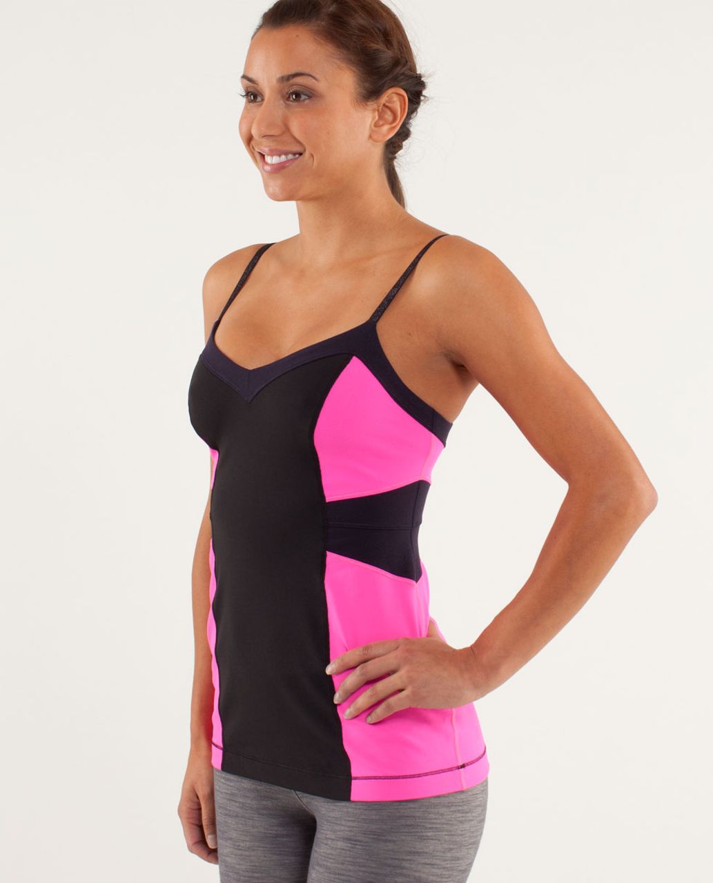 Lululemon Elongate Tank - Black / Raspberry Glo Light / Black Swan