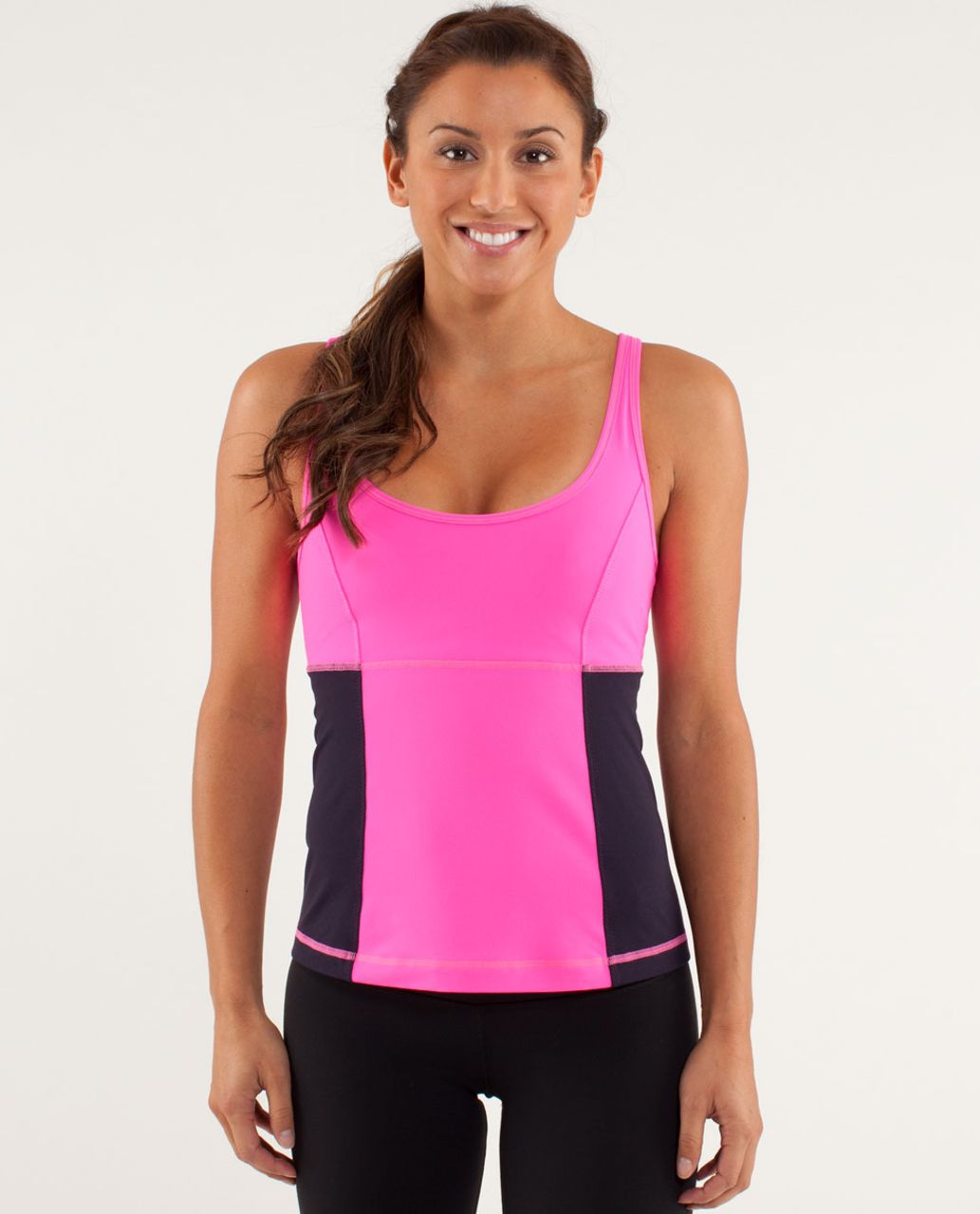 Lululemon Back Burner Tank - Raspberry Glo Light / Black Swan - lulu  fanatics