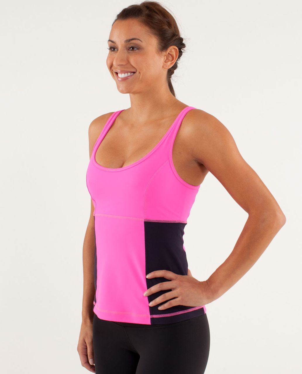 Lululemon Back Burner Tank - Raspberry Glo Light / Black Swan