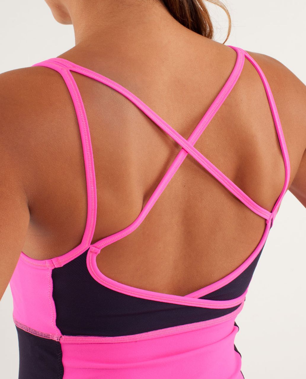 Lululemon Back Burner Tank - Raspberry Glo Light / Black Swan