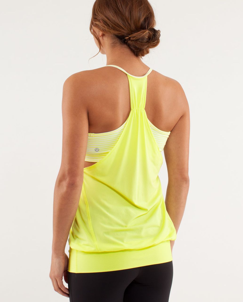 Lululemon No Limits Tank - Clarity Yellow / Slope Stripe Polar Cream Clarity Yellow