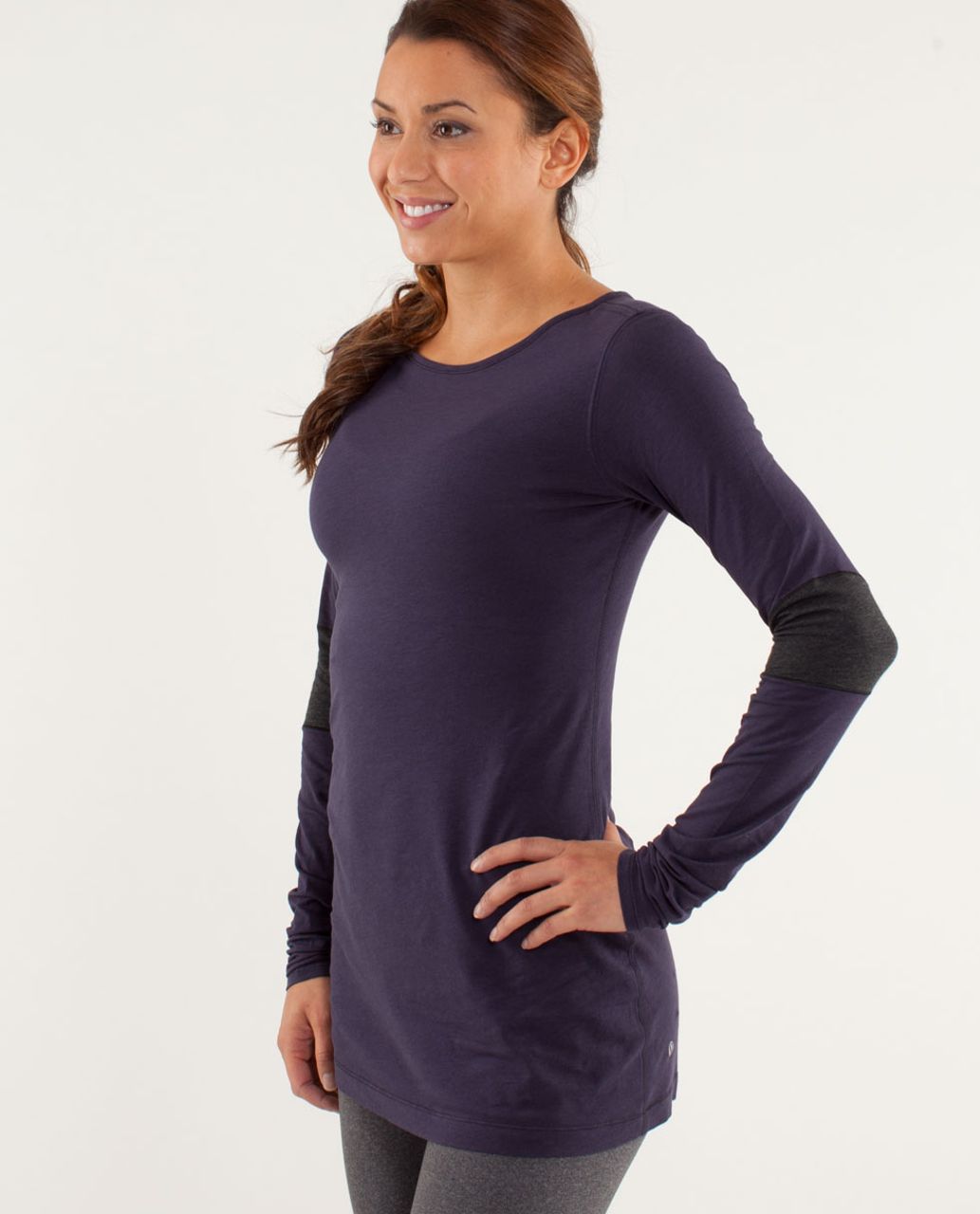 Lululemon Devotion Long Sleeve Tee - Black Swan / Heathered Black ...