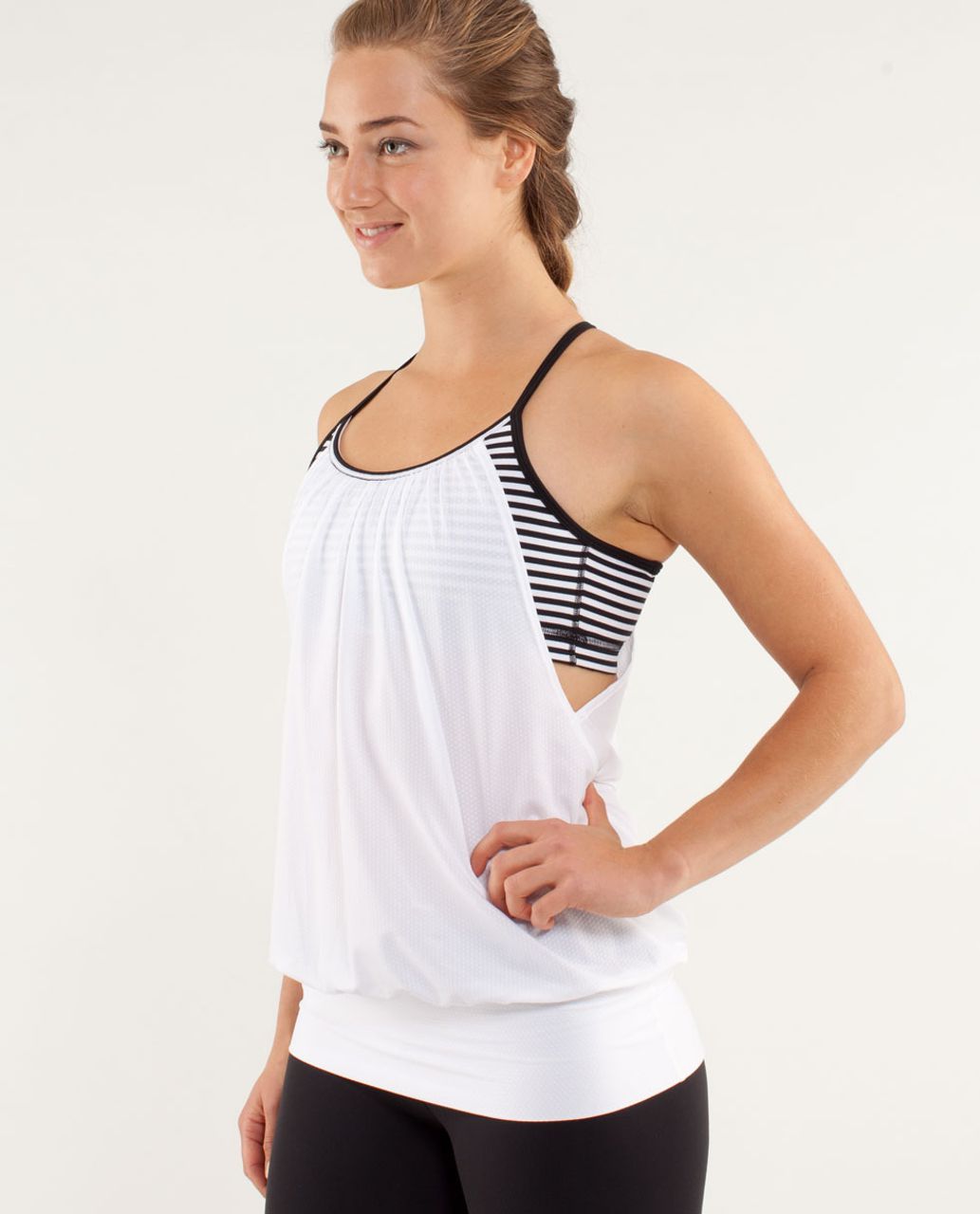 Lululemon No Limits Tank - Black / Arrow Chevron White Black - lulu fanatics