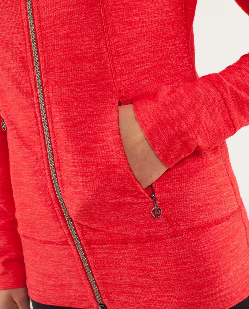 Lululemon Daily Yoga Jacket - Reversible Slub Denim Love Red