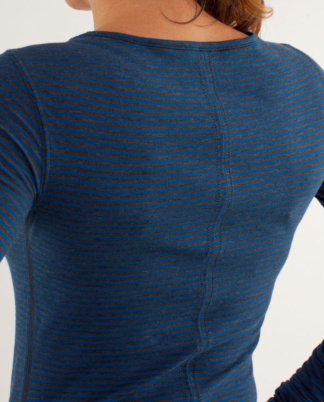 Lululemon Devotion Long Sleeve Tee - Slope Stripe Limitless Blue Heathered Black / Limitless Blue