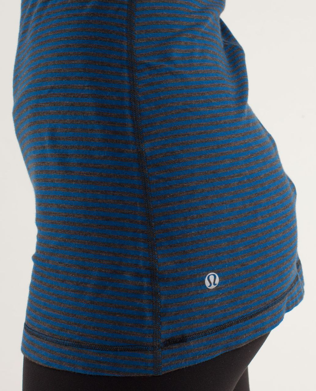 Lululemon Devotion Long Sleeve Tee - Slope Stripe Limitless Blue Heathered Black / Limitless Blue