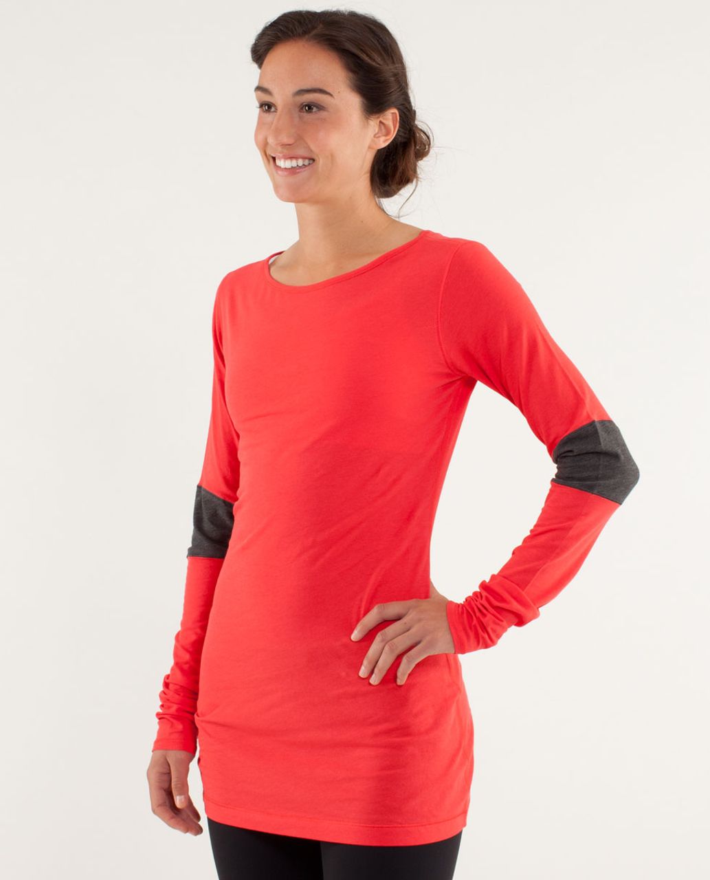 Lululemon Devotion Long Sleeve Tee - Love Red / Heathered Coal