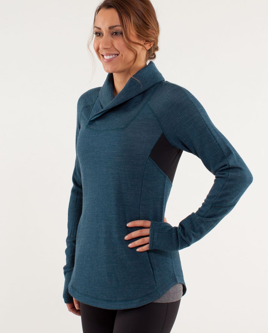 Lululemon Run:  Pitter Patter Pullover - Alberta Lake / Black