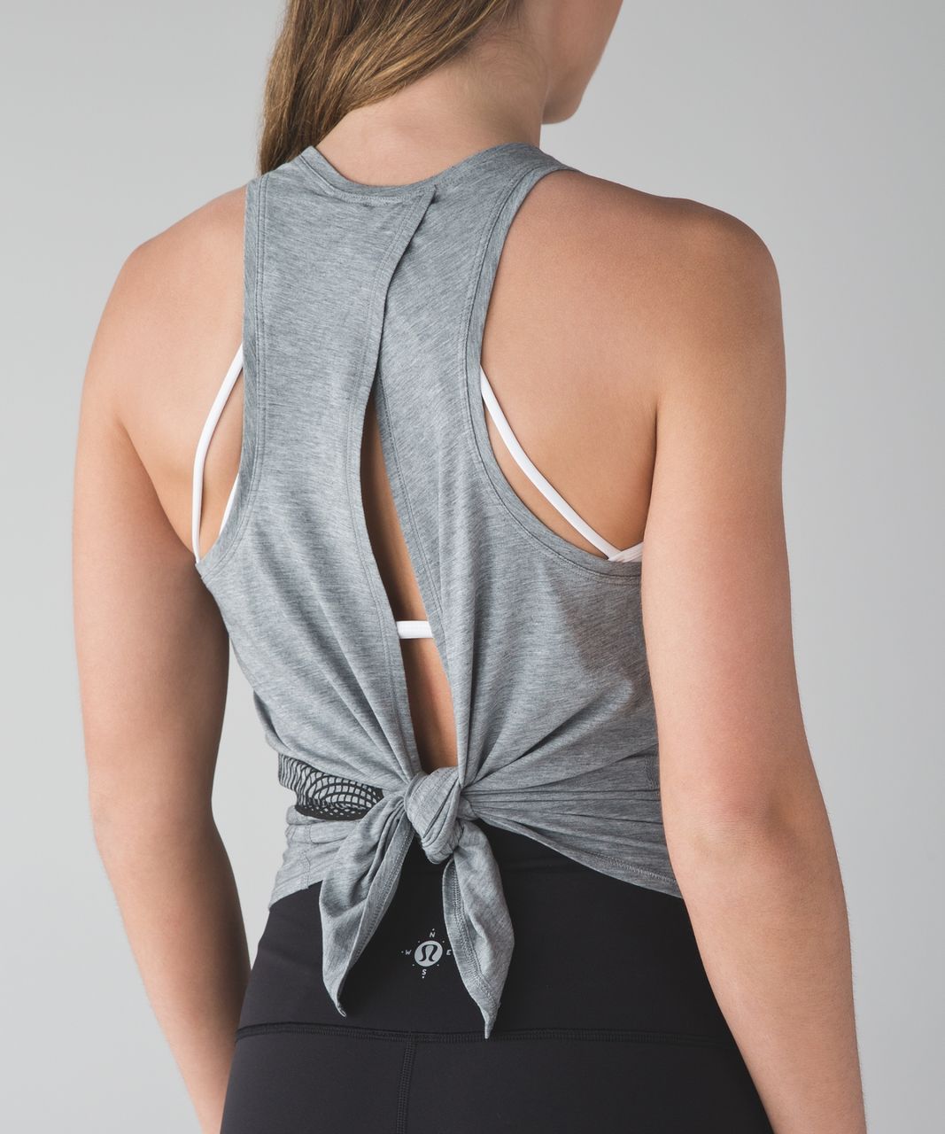 Lululemon Nook Tank Wanderlust size 10 Heathered Black NWT Gray Grey Yoga  Top