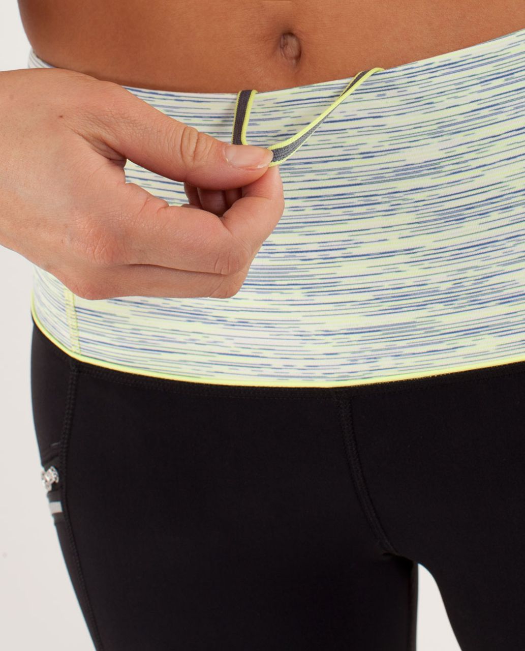 Lululemon Run:  Toasty Tech Tight - Black / Wee Are From Space Polar Cream Clarity Yellow