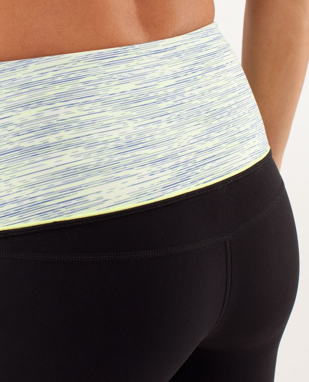 Lululemon Run:  Toasty Tech Tight - Black / Wee Are From Space Polar Cream Clarity Yellow