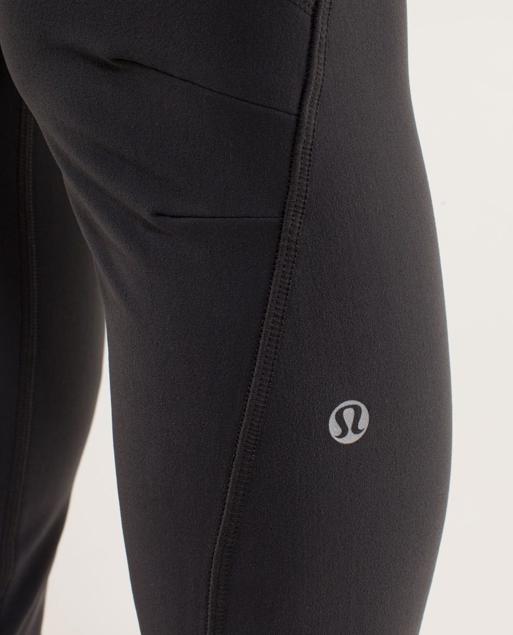 Lululemon Run:  Toasty Tech Tight - Deep Coal / Wee Are From Space Love Red Coal