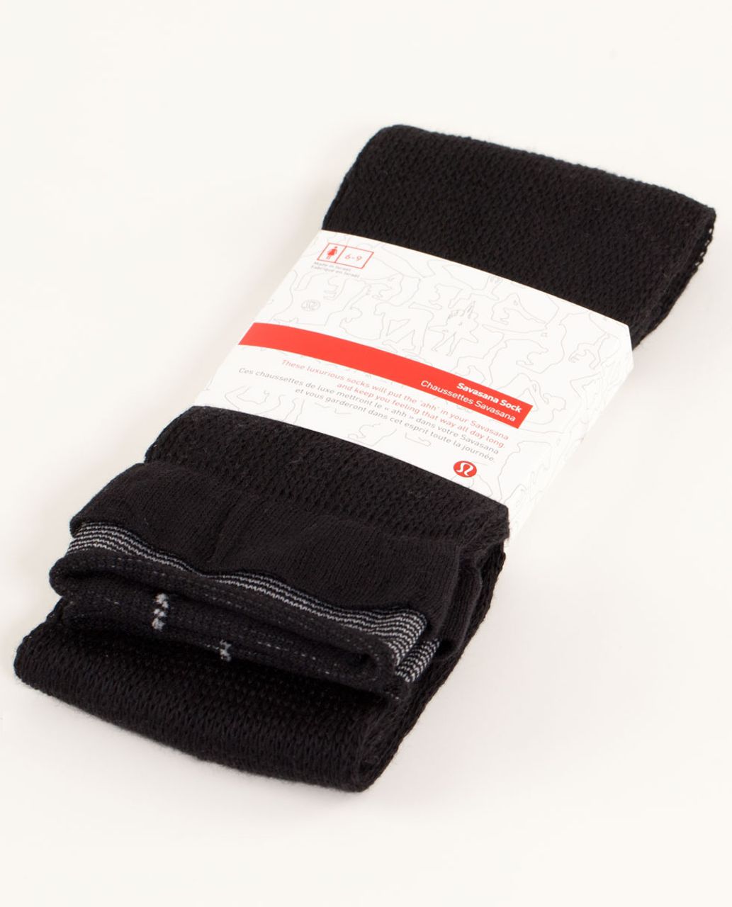 Lululemon Savasana Sock - Black / Silver Slate - lulu fanatics