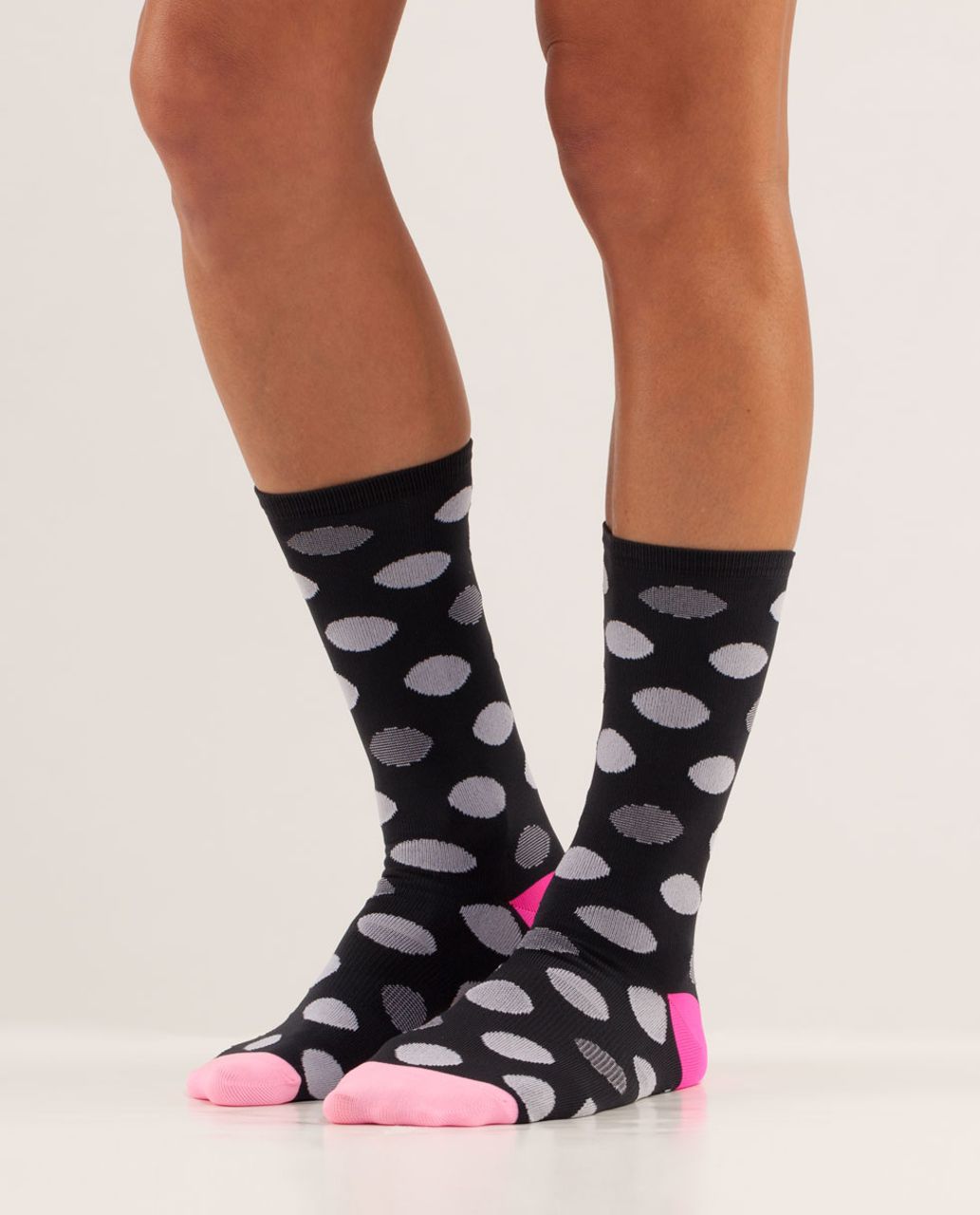 Lululemon Women's Run For A Latte Sock - Striped Dot Deep Coal