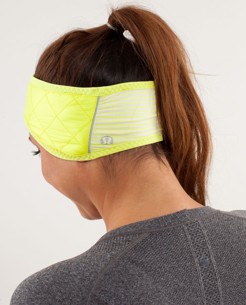 Lululemon What The Fluff Ear Warmer - Clarity Yellow / Slope Stripe Polar Cream Clarity Yellow