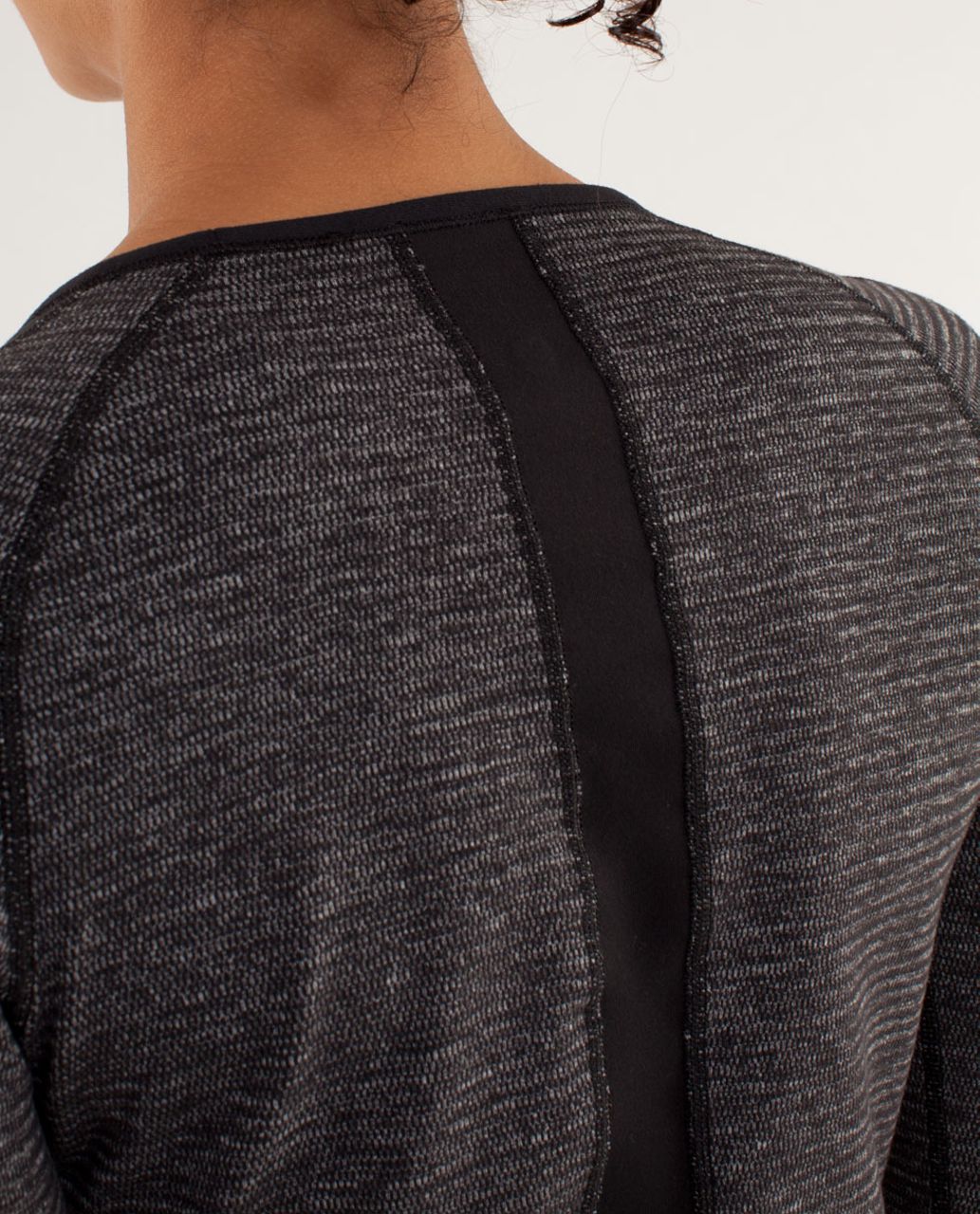 Lululemon Runder Under Long Sleeve - Mini Check Pique Black Heathered Black