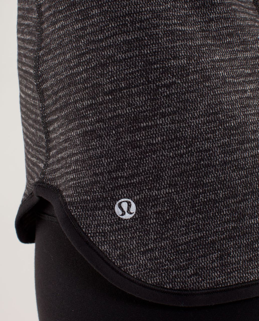 Lululemon Runder Under Long Sleeve - Mini Check Pique Black Heathered Black