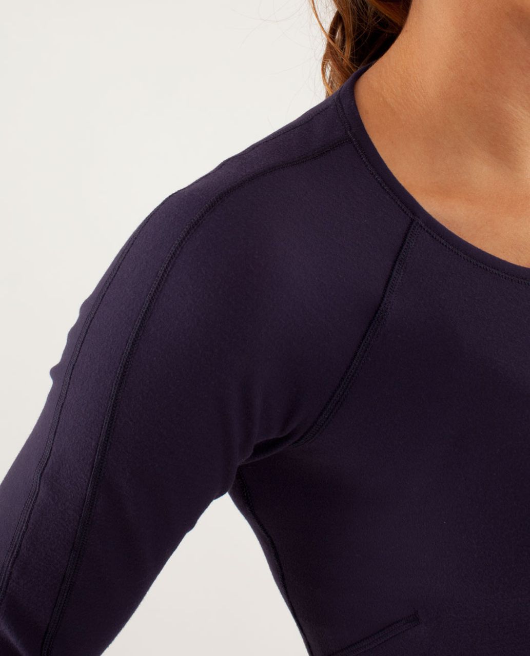 Lululemon Runder Under Long Sleeve - Black Swan / Raspberry Glo Light