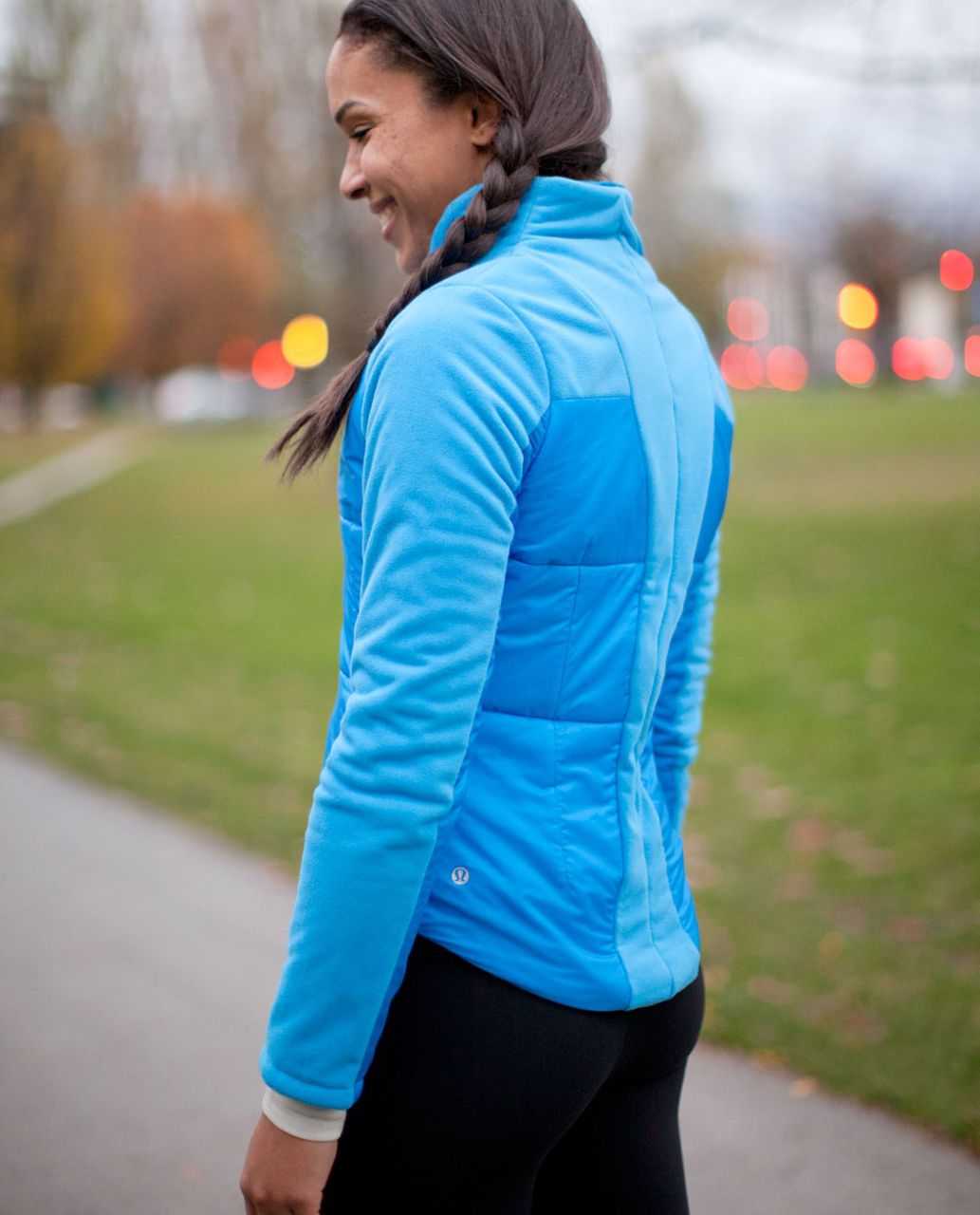 Lululemon Daily Yoga Jacket - Beaming Blue / Classic Stripe Polar Cream  Beaming Blue - lulu fanatics