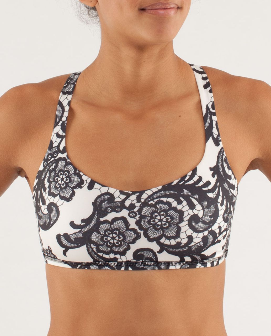 Lululemon Free To Be Bra - Laceoflage Polar Cream Black