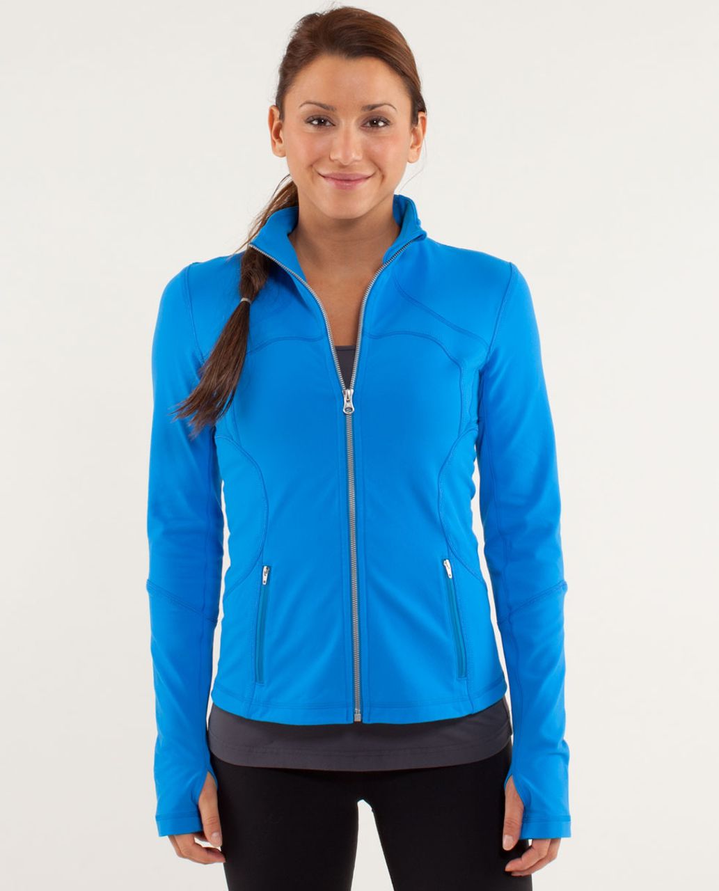 Lululemon Women's Forme Jacket With Thumbholes Soot Light Size 6 Yoga  Running