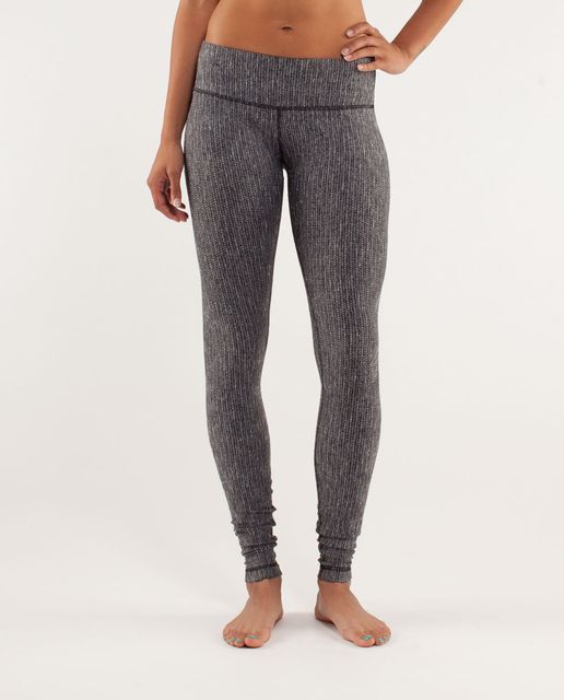 Lululemon Wunder Under Pant - Herringbone White Black / Black - lulu ...