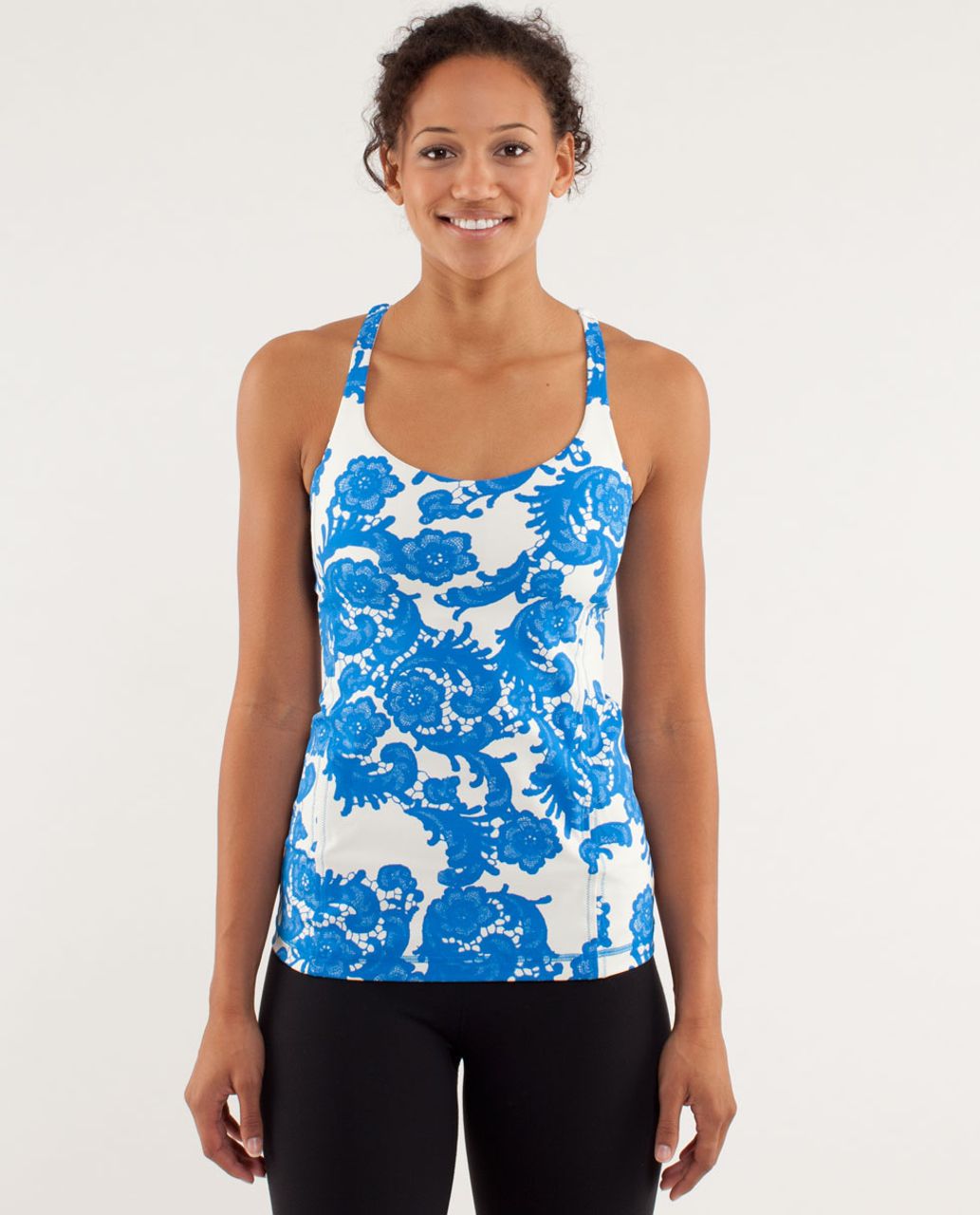 Lululemon Free To Be Tank - Laceoflage Polar Cream Beaming Blue