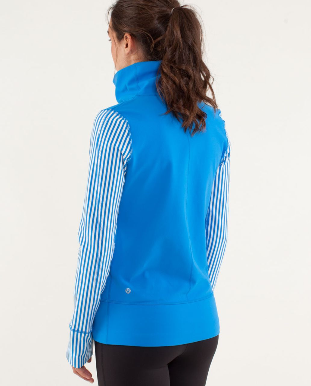 Lululemon Daily Yoga Jacket - Beaming Blue / Classic Stripe Polar Cream Beaming Blue