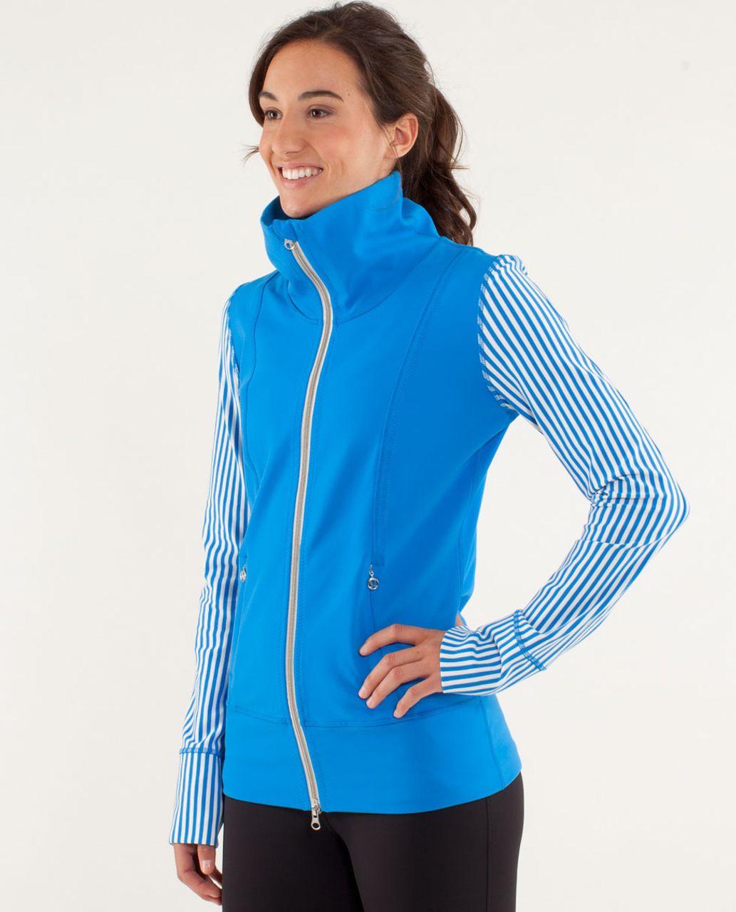 Lululemon Daily Yoga Jacket - Classic Stripe Mint Moment Black / Black -  lulu fanatics