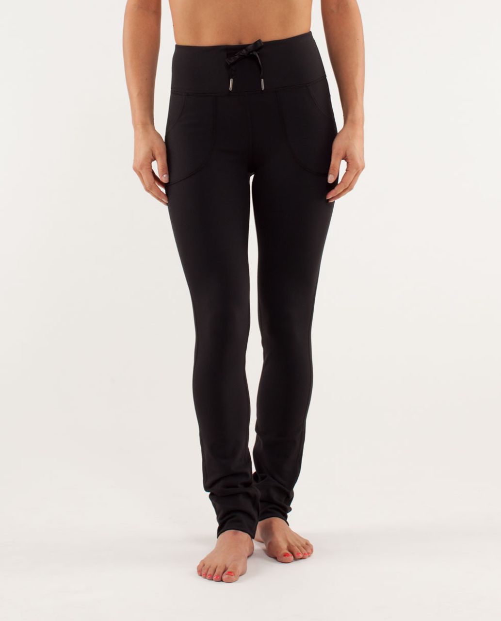 Lululemon Women 2 Skinny Will Pant Full-On Luon Variegated Knit Heathered  Black