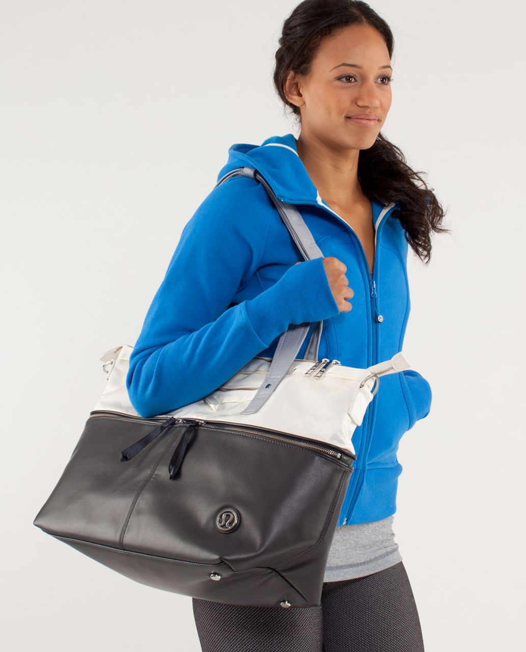 Lululemon Take Me With You Tote - Laceoflage Emboss Polar Cream / Deep Coal / Silver Slate