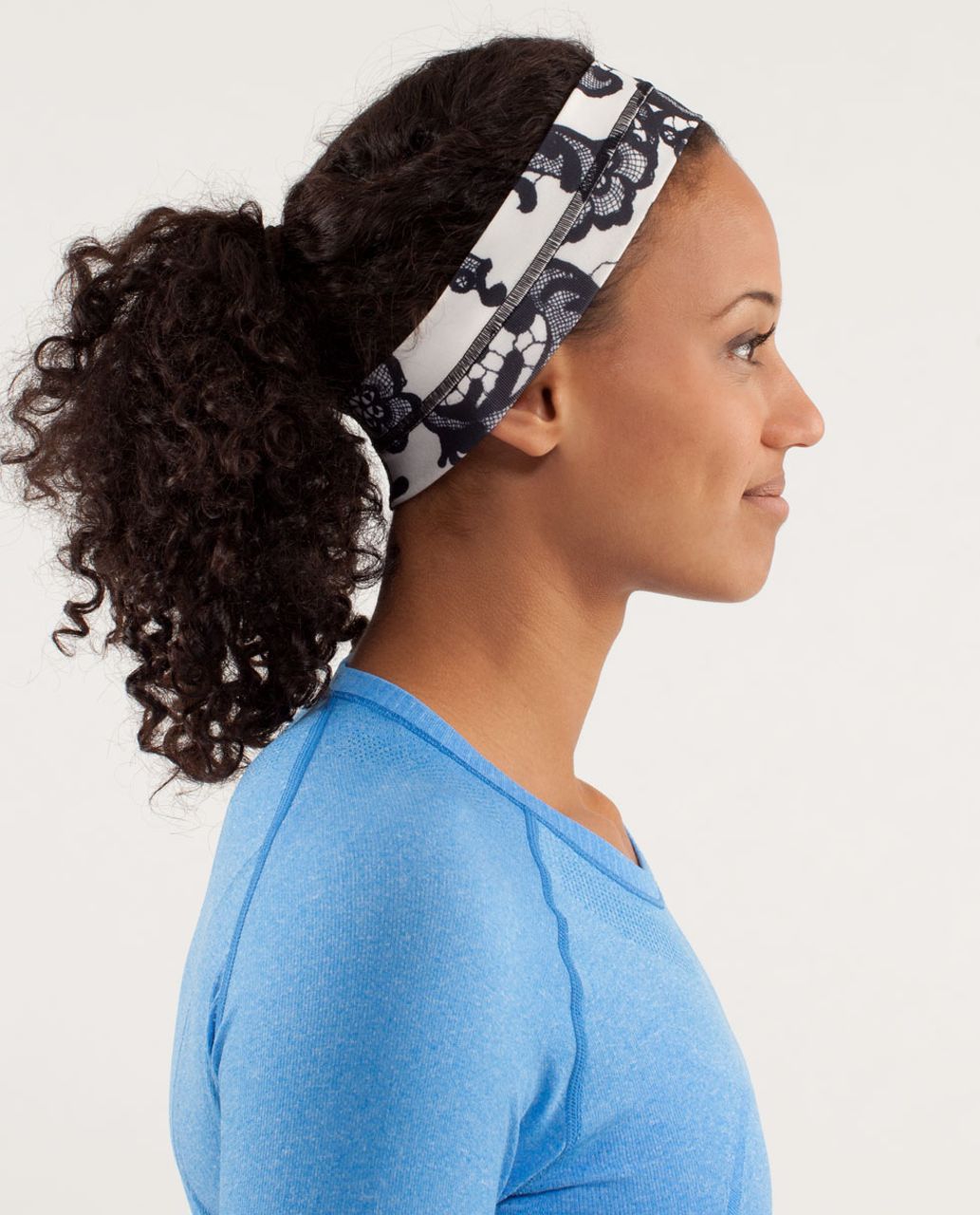 Lululemon Fly Away Tamer Headband - Laceoflage Polar Cream Black