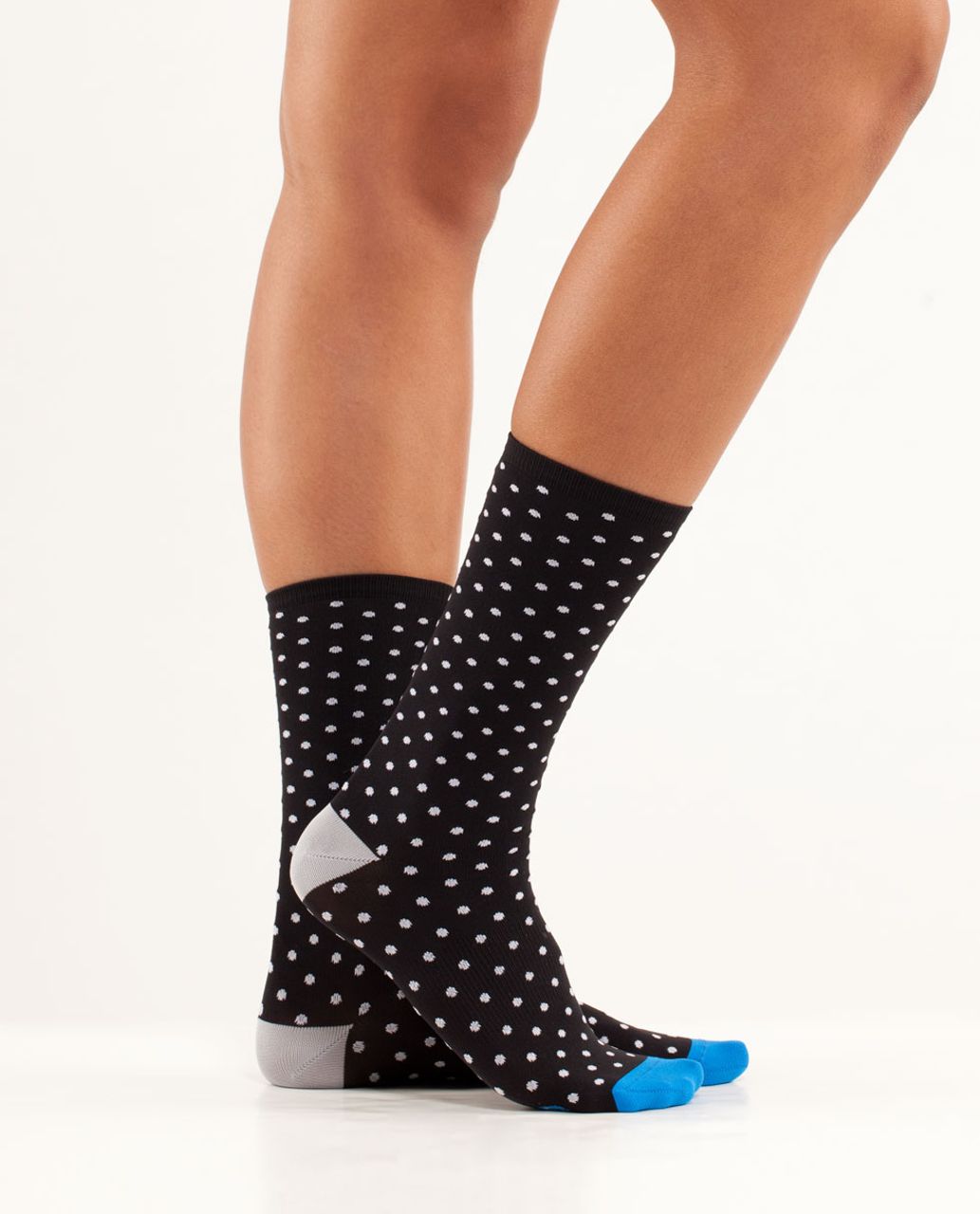 Lululemon Women's Run For A Latte Sock - Mini Dot Black White