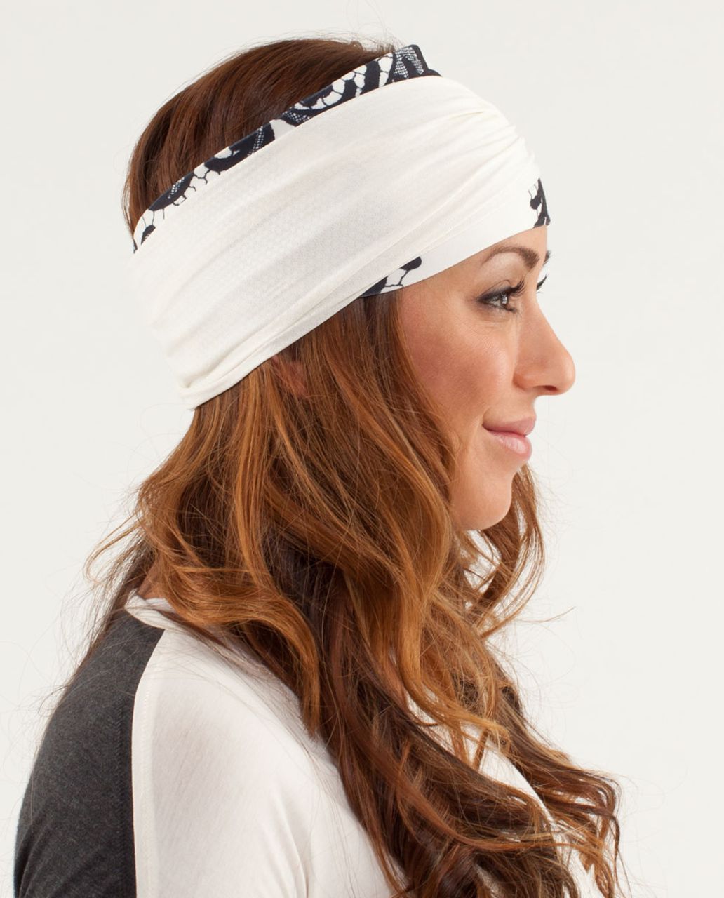 Lululemon Post Headstand Headhugger - Laceoflage Polar Cream Black / Polar Cream