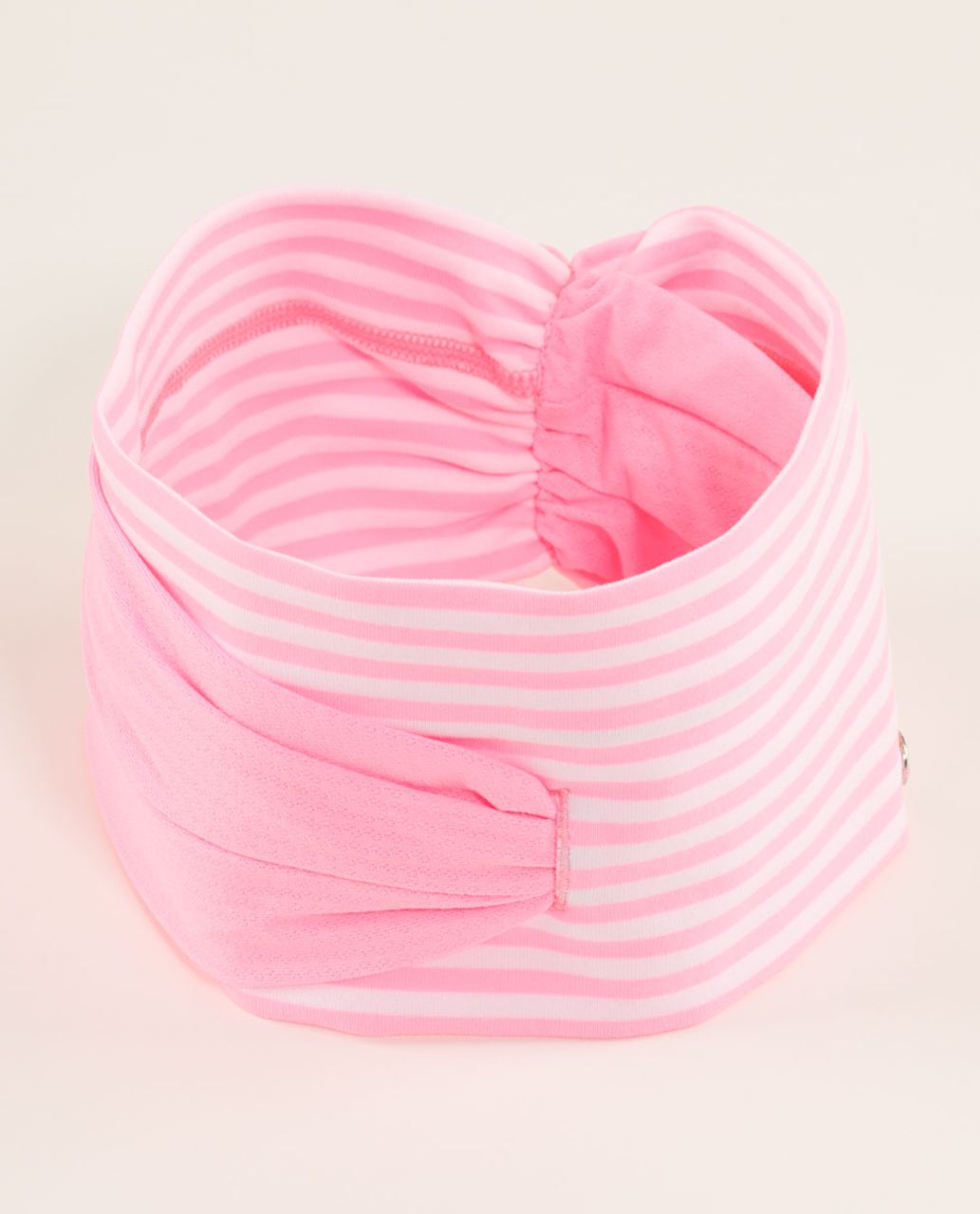 Lululemon Post Headstand Headhugger - Classic Stripe White Pink Shell / Pink Shell