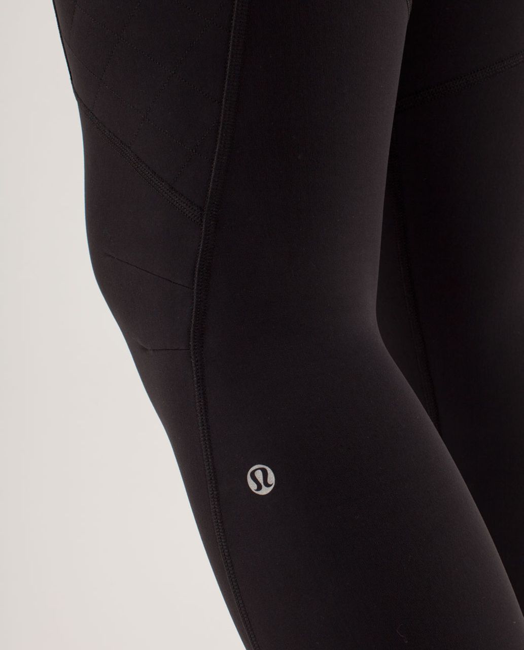 Lululemon Run:  Toasty Tech Tight - Black / Laceoflage Polar Cream Beaming Blue / Polar Cream