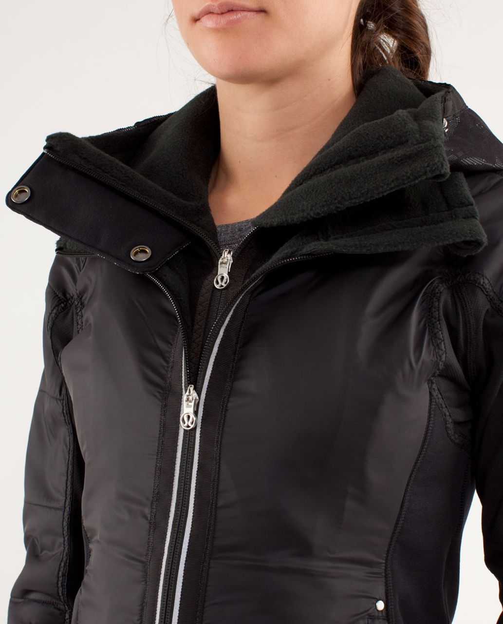 Lululemon Cozy Cuddle Up Jacket - Heathered Black / Black - lulu fanatics