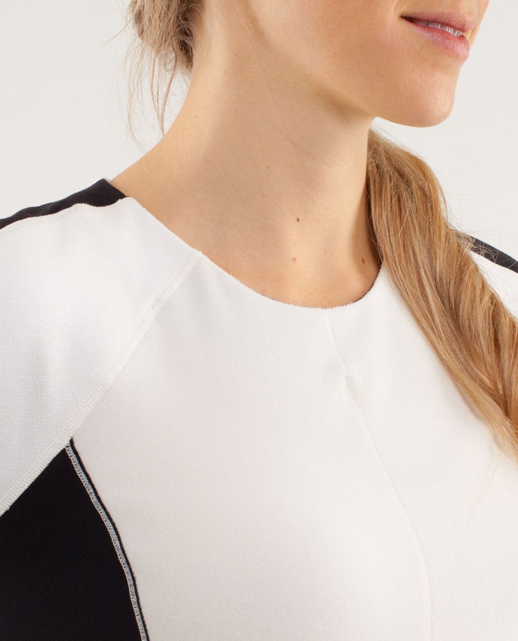 Lululemon Run:  Bold In The Cold Long Sleeve - Polar Cream / Black